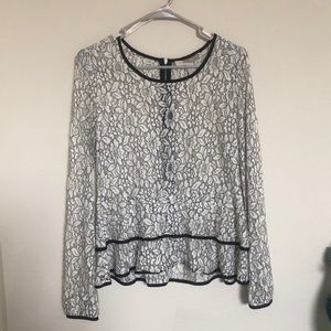 Forever 21 Contemporary Lace Peplum Top